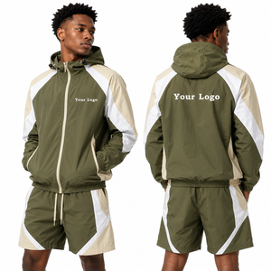 Men Athletic Jacket Pants Set Custom Windbreaker <b>Tracksuit</b> Wholesale Running Fitness Clothing Factory Supply Supplier Activewear - Product Image 5