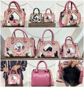 Women Fashionable High Quality Hair on Cowhide Tooled <b>Leather</b> Duffel <b>Bags</b> Cute Pink <b>Leather</b> <b>Small</b> Crossbody Speedy Handbags - Product Image 3
