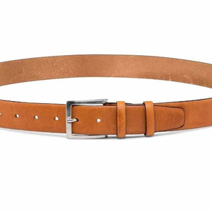 Ceinture Formelle en Cuir Véritable Blanc SALVA LEATHER Style Western avec Boucle Rectangulaire Argentée Couleur Unie Personnalisable en Cuir de Vache - Product Image 6