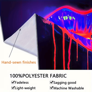 1pc QD_VIVIOS Grande Tapisserie Murale Fluorescente Activée par la Lumière UV/Noire pour Décorations de Fête - Product Image 3