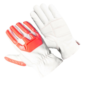 Guantes de Seguridad para Mecánicos de Cuero de Cabra, Resistentes a Cortes, con Forro de Tela de Felpa y Protección de Impacto de Goma TPR, Transpirables - Product Image 4