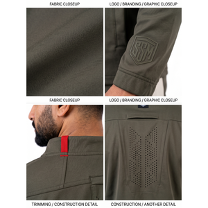 Chaqueta de Caza Estilo Urbano, Asimétrica, de Micro-Tela 100% Algodón, 350GSM, Secado Rápido, Diseño Vanguardista y Discreto - Product Image 4