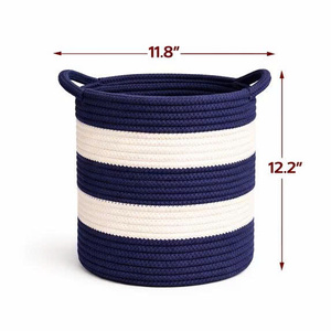 Artisan Cotton <b>Woven</b> <b>Basket</b> Eco Friendly Home Organizer Multi Purpose Cotton Rope <b>Basket</b> for Shelf and Closet Storage OEM ODM - Product Image 6