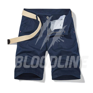 BLOODLINE Men's Cargo Shorts Solid Gray <b>Mid</b> Waist Quick Dry Bermuda Workwear Style with Multiple Pockets - Product Image 3