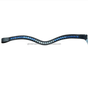 Banda Frontal para Caballo de Cuero de Alta Calidad Personalizada con Piedras de Cristal, Disponible en Tamaño Completo, Cob y Sobredimensionado - Product Image 2