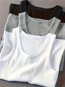 Basic Tank <b>Top</b> with Relaxed Fit Perfect for <b>Layering</b> Lounging Daily Activities Summer Comfort Breathable Fabric and Casual fit - Product Image 3
