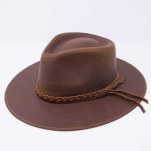 Full Grain Leather Newsboy <b>Cap</b> Classic <b>Flat</b> <b>Cap</b> StyleHat Durable Outdoor Gear USA Europe Market Trend Top - Product Image 3