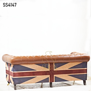 Hôtels design indiens Canapé Chesterfield en cuir Canapé de salon Dernier canapé design indien pour hôtels et centres de villégiature Canapé de réception - Product Image 2