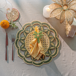 Round Placemats Paper <b>Woven</b> Boho Decorative Circle <b>Place</b> <b>Mat</b> for Wedding Christmas Thanksgiving Day Holiday Dinner - Product Image 4