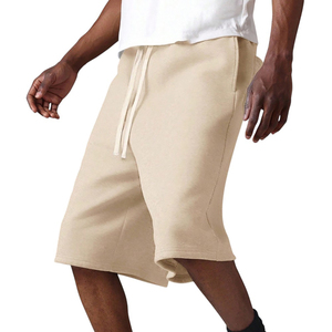 Shorts décontractés pour hommes en coton, taille élastique, avec poches arrière, cordon de serrage, longueur genou, coupe ample, confortables pour le jogging et la détente - Product Image 1