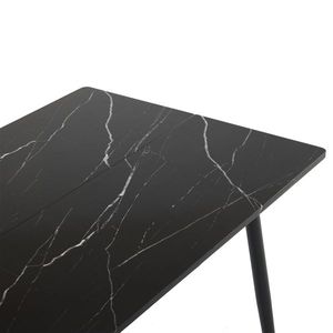 Rectangular Dining Table N101 140*76*76cm MDF Black Tabletop with PVC Marble Surface and Arc Easy Disassembly - Product Image 4
