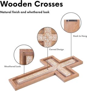 Cruz de Madera Hecha a Mano, Precio Económico, Elegante Decoración Religiosa de Pared para el Hogar, Iglesia y Uso Diario en la Oración - Product Image 4