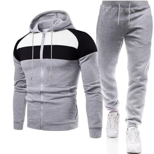 Conjunto Deportivo de 2 Piezas para Hombre, Sudadera con Capucha y Pantalones Jogger de Tela de Rizo con Bloques de Color Estampados para Invierno, para Gimnasio y Running - Product Image 3