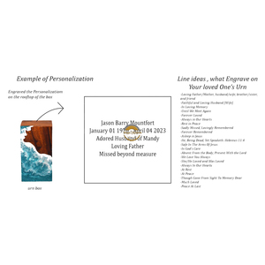 Urne funéraire marron Sea Water Design pour cendres humaines ou d'animaux, inspirée de l'océan, par AYAANS - Product Image 1