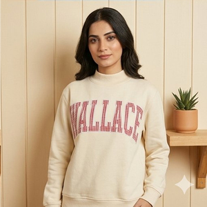 Sudadera Personalizada Wallace con Cuello Alto para el Día del Partido Universitario |   Suéter estilo vintage Tailgate |   Ropa Deportiva Universitaria de Alta Calidad - Product Image 2