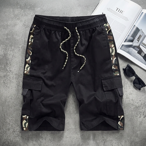Shorts cargo pour homme Power, avec empiècements latéraux camouflage, taille à cordon de serrage, respirants, décontractés, style Bermuda - Product Image 4