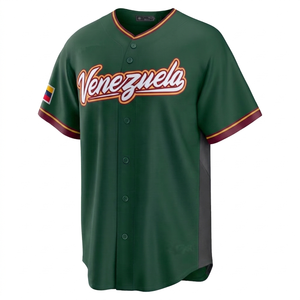Venezuela National Baseball Team Wholesale Fashion Polyester Sublimation Baseball t Shirt Custom logo Sports Wear Men's jersey - Product Image 1