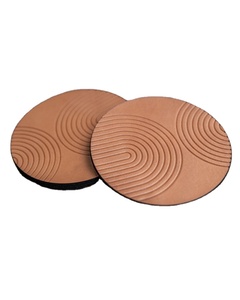 Recién llegado, posavasos de cuero PU, juego de 6 posavasos elegantes e impermeables para bebidas, antideslizantes, duraderos, perfectos para el hogar y la Oficina - Product Image 1