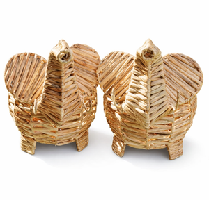 ELLA Handwoven Water Hyacinth <b>Elephant</b> Basket Set Natural Wicker Storage Organizer Decorative Handmade Eco Friendly Home <b>Decor</b> - Product Image 1