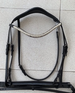 Latest Design English Leather Horse Bridle With Soft Padded and <b>Crystals</b> &Pearls Decoration <b>Top</b> Supplier Wholesaler Manufacturer - Product Image 2