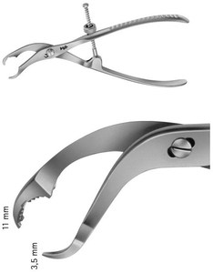 Pinces à os à mâchoires étroites, instrument chirurgical orthopédique de précision conçu pour la compression et l'alignement des os - Product Image 3