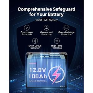 2 Pack 12V 100Ah ciclo profondo LiFePO4 batteria BMS prodotti solari al litio ferro fosfato batteria - Product Image 5