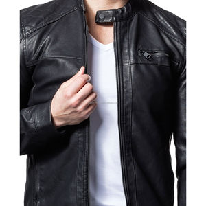 Chaquetas de cuero reflectantes brillantes originales Brando para hombre con logotipo personalizado impreso abrigos al por mayor de lona de calle para motociclistas - Product Image 5