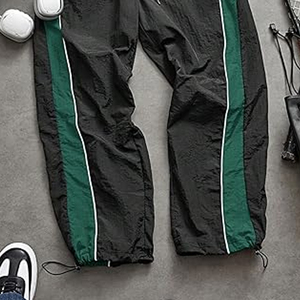 กางเกงวอร์มไนลอนทรงหลวมคุณภาพสูงสำหรับผู้ชาย กางเกงกันลมกันยับ เอวยางยืด มีเชือกผูก เหมาะสำหรับกีฬากลางแจ้ง - Product Image 5