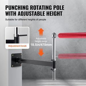 Barra Girevole Regolabile per Allenamento di Velocità e Coordinazione nel Boxe - Montaggio a Parete - Product Image 3