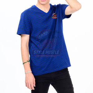 Camisetas de Cuello en V para Hombre de Alta Calidad de Marca Privada, Camisetas de Cuello en V para Hombre en Grandes Cantidades, Camisetas de Cuello en V para Hombre Hechas de Algodón - Product Image 3