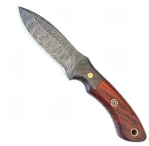 Outil utilitaire artisanal en acier Damas avec manche hybride en bois de palissandre rouge et mosaïque - Product Image 6
