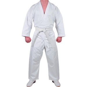 Uniforme de Karate Blanco 100% Algodón, Corte Regular, Transpirable, para Hombres Adultos, con Cinturón Blanco - Product Image 5