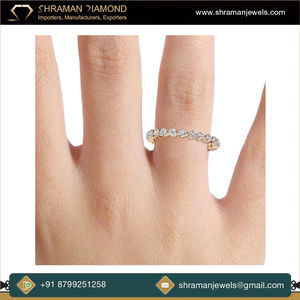 Trendy SHRAMAN JEWELS 925 <b>Silver</b> Rose Gold Plated D Color VVS Moissanite <b>Stacking</b> Anniversary Wedding <b>Ring</b> Pave Setting Full - Product Image 5