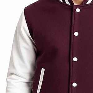 ผู้ผลิต OEM เสื้อแจ็คเก็ตเบสบอลแบบ Letterman Varsity คุณภาพสูงสำหรับผู้ชาย ปักลายตามสั่ง เสื้อกันลม - Product Image 3