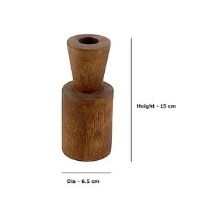 Rustic Wooden Double <b>Tealight</b> Candle <b>Holder</b> Handmade Natural Wood Tea Light Stand Home Table Decor - Product Image 3