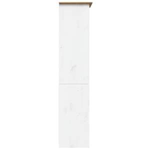 Bibliothèque en bois de pin massif et bois d'ingénierie, blanche et marron, élégante - Product Image 4