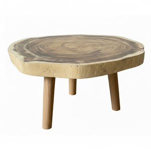 Mesa de Centro de Madera de Suar Sólida, Natural, Orgánica, Moderna, Duradera, Tallada a Mano, de Lujo, para Sala de Estar, Sostenible - Product Image 1