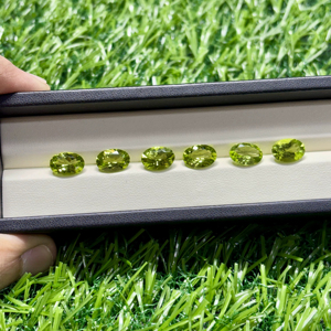 Peridoto natural al por mayor, piedras preciosas sueltas facetadas de corte ovalado para la fabricación de joyas, olivino certificado, 3x5, 4x6, 5x7, 6x8, 7x9, 8x10 mm - Product Image 1