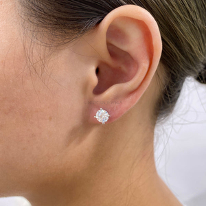 Magnifiques boucles d'oreilles en diamants de laboratoire certifiés IGI, or 10k, 14k, 18k, bijoux minimalistes disponibles en or jaune, rose et blanc. - Product Image 1