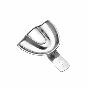 Plateaux d'empreinte dentaire manuels en acier inoxydable de qualité médicale pour dents supérieures et inférieures, certifiés CE ISO, instruments chirurgicaux - Product Image 1