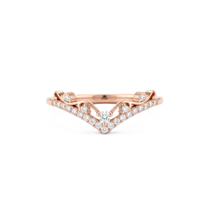 Lab Grown Diamond Round Brilliant Cut 14K Solid Gold Promise Ring Prong Statement Minimalist Curved Ring Stackable <b>Wedding</b> Ring - Product Image 2
