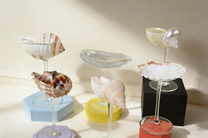 Copa de Vino de Concha Marina Costera, Copa de Cóctel Hecha a Mano con Conchas, Vajilla Inspirada en el Océano, Copas de Concha, Vasos de Concha - Product Image 2