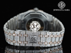 Montre de luxe pour homme en acier inoxydable, sertie de diamants Moissanite, style Hip Hop, idéale pour un anniversaire, Noël et les fêtes - Product Image 6