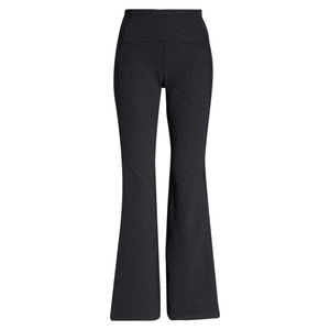 กางเกงเลกกิ้งออกกำลังกายแบบไร้ตะเข็บ ยืดหยุ่นสูง แฟชั่นสำหรับผู้หญิง สีพื้น เอวกลาง ทรงขาบาน เหมาะสำหรับโยคะ ใส่ลำลอง หรือใส่เที่ยวข้างนอก - Product Image 1