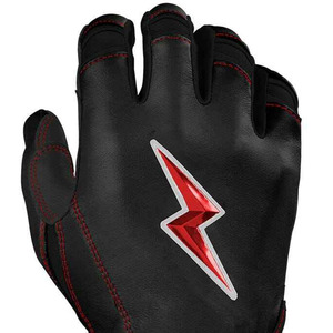 Bear Series Black Leather Short Cuff Adult <b>Baseball</b> Batting Glove Premium Grip <b>Baseball</b> Softball Hook Loop Closure Wrist Support - Product Image 6