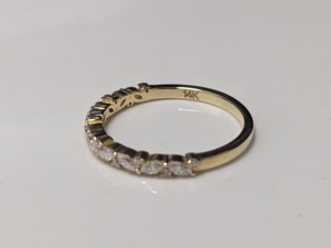 Lab Grown Diamond 0.50 CTW Marquise Cluster <b>Wedding</b> Band Solid 14K Yellow Gold Bridal Eternity Ring Third Party Certified - Product Image 1