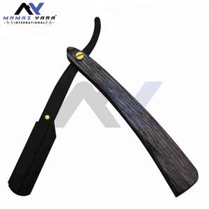 Rasoirs de barbier pliants à lame droite en acier de qualité supérieure, couteau de rasage avec manche en alliage métallique, personnalisable, en acier inoxydable simple - Product Image 3