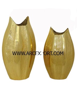 Decoración elegante dorada moderna y única, lo último en artículos de mesa, jarrones de flores para decoración para sala de estar, jarrón de flores - Product Image 1