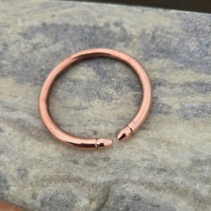 Handcrafted <b>Copper</b> Cuff <b>Bangle</b>: Adjustable Unisex Torque Bracelet Modern Round Polished <b>Copper</b> Cufflinks with Gravure - Product Image 1
