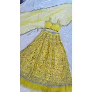 Lehenga Choli pour les fêtes et les robes de cocktail Designer Foil Paper Work - Product Image 2